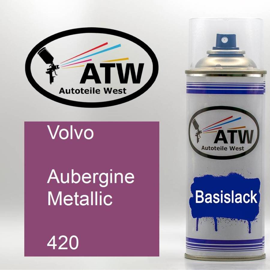 Volvo, Aubergine Metallic, 420: 400ml Sprühdose, von ATW Autoteile West.